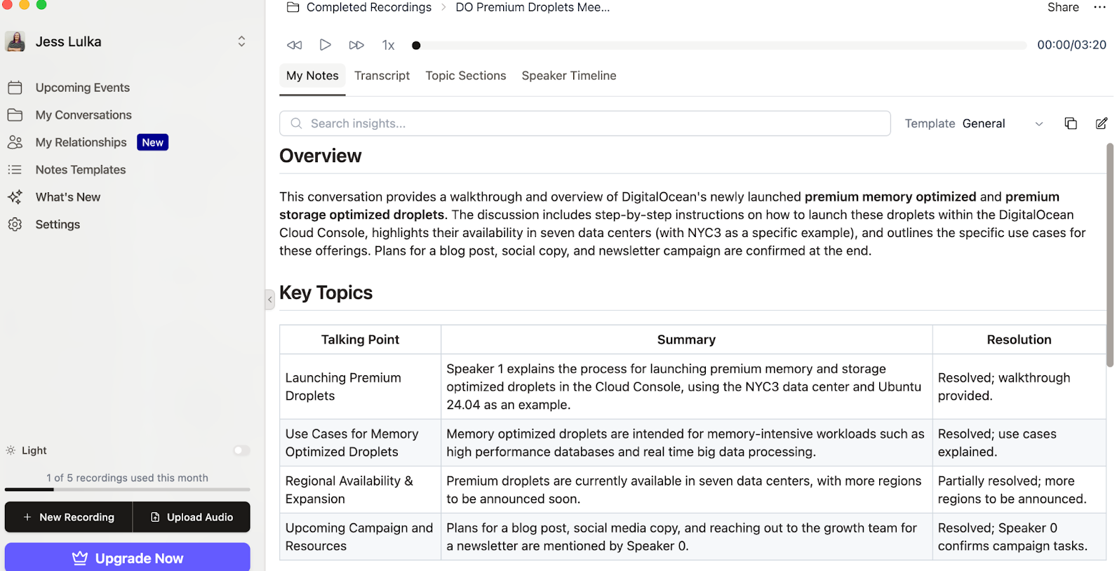 Sonnet meeting summary